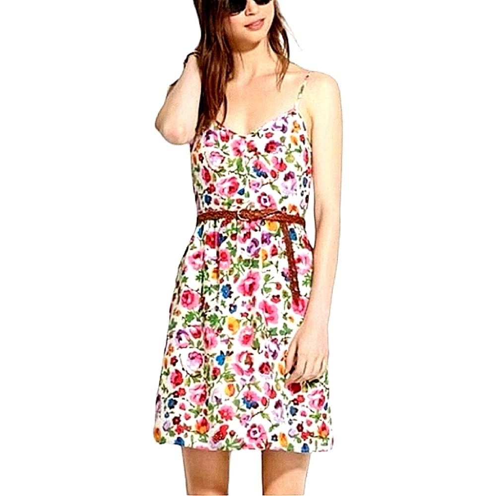 MADEWELL, SNAPDRAGON SILK, GARDEN, SLEEVELESS, FLORAL MINI DRESS, SIZE 10